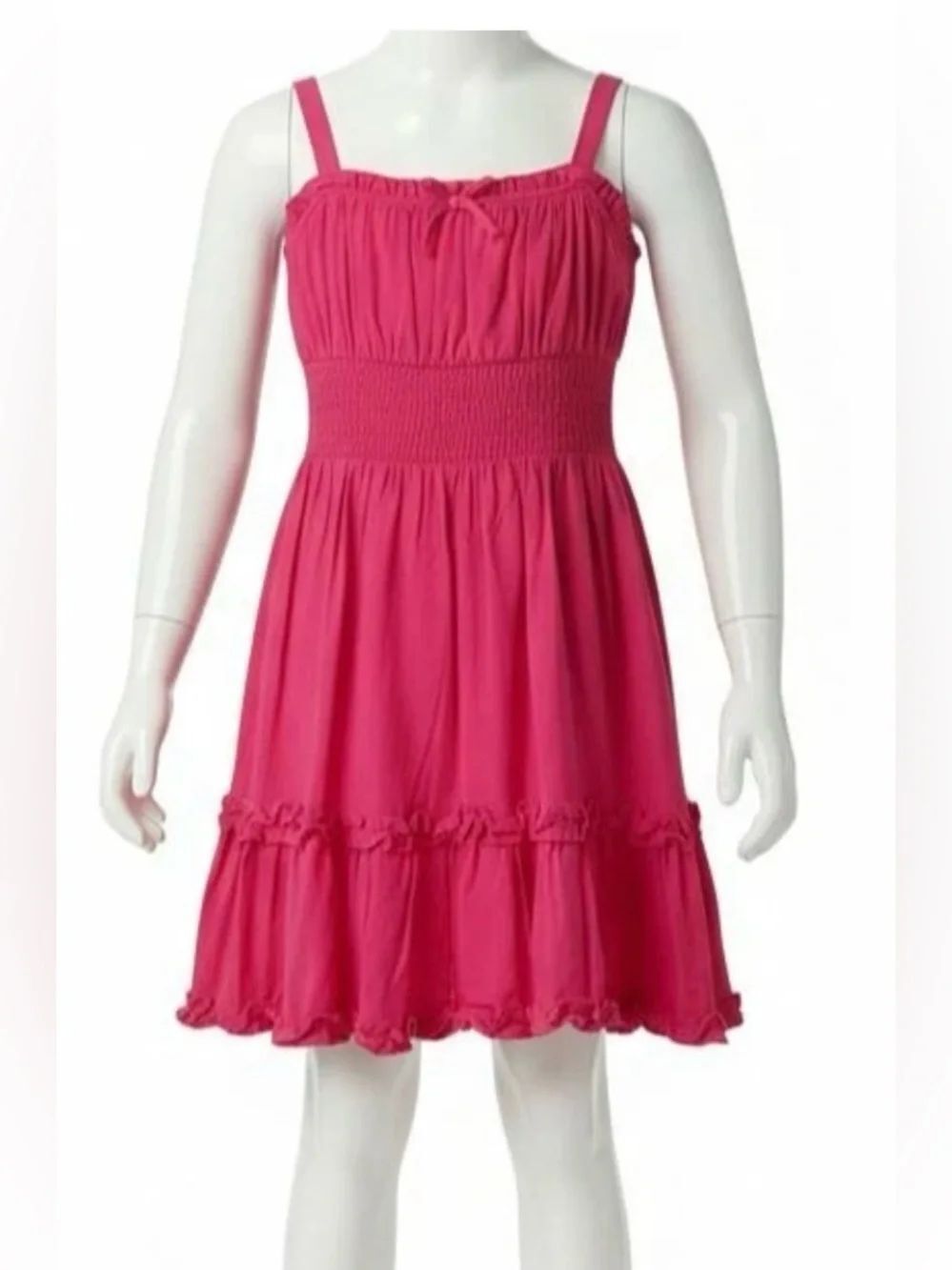 Rare Editions Bright Pink Smocked Sundress